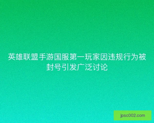 英雄联盟手游国服第一玩家因违规行为被封号引发广泛讨论